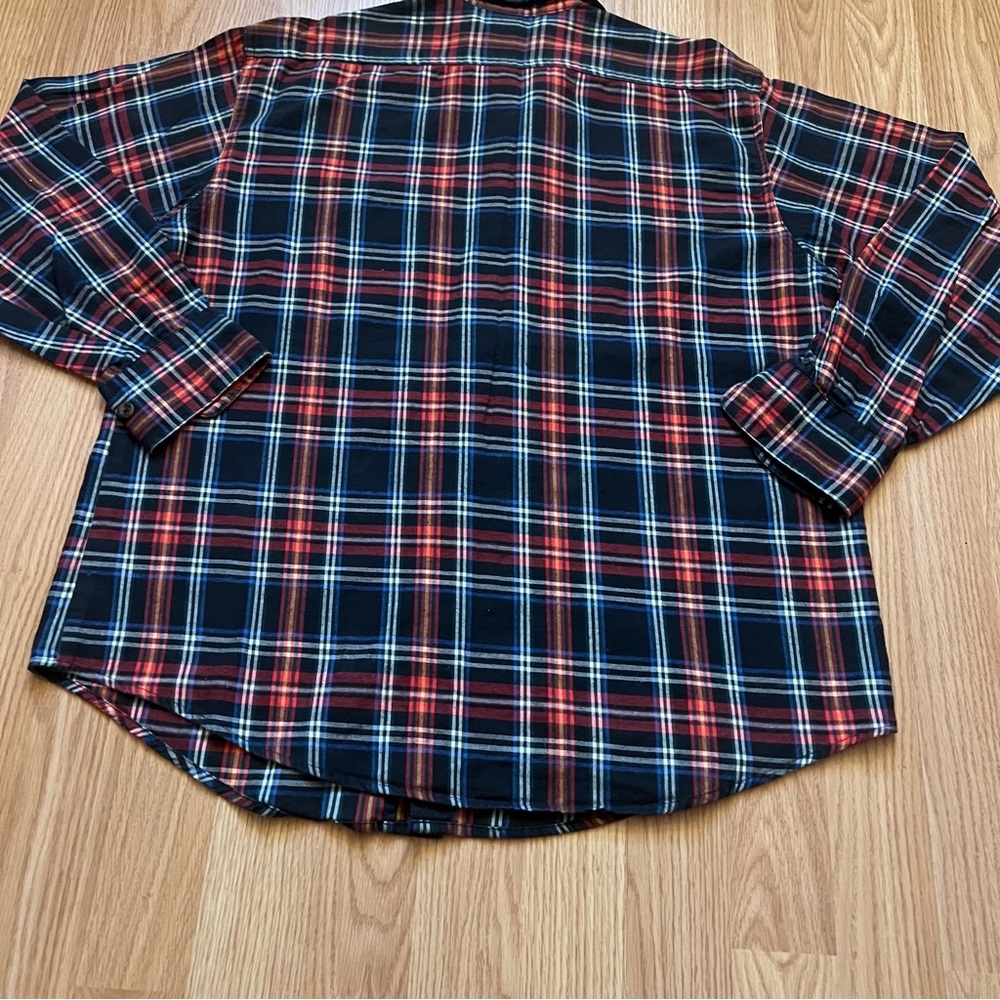 Rafaella Women’s 100% Cotton Button Down Plaid Flannel Top Size 8 Holiday Colors - Picture 8 of 8